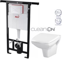 ALCADRAIN Jádromodul předstěnový instalační systém bez tlačítka + WC CERSANIT CLEANON CARINA + SEDÁTKO AM102/1120 X CA2