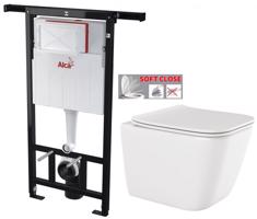 ALCADRAIN Jádromodul předstěnový instalační systém bez tlačítka + WC INVENA PAROS  + SEDÁTKO AM102/1120 X RO1