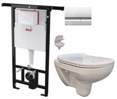 ALCADRAIN Jádromodul předstěnový instalační systém s chromovým tlačítkem M1721 + WC bez oplachového kruhu Edge + SEDÁTKO AM102/1120 M1721 EG1