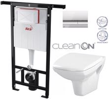 ALCADRAIN Jádromodul předstěnový instalační systém s chromovým tlačítkem M1721 + WC CERSANIT CLEANON CARINA + SEDÁTKO AM102/1120 M1721 CA2