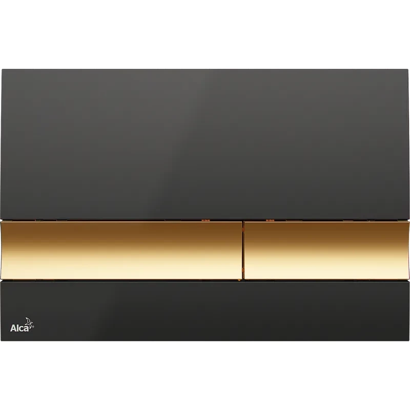 Alcadrain Ovládací tlačítko pro předstěnové instalační systémy, černá-lesk/zlatá-lesk M1728-5 M1728-5