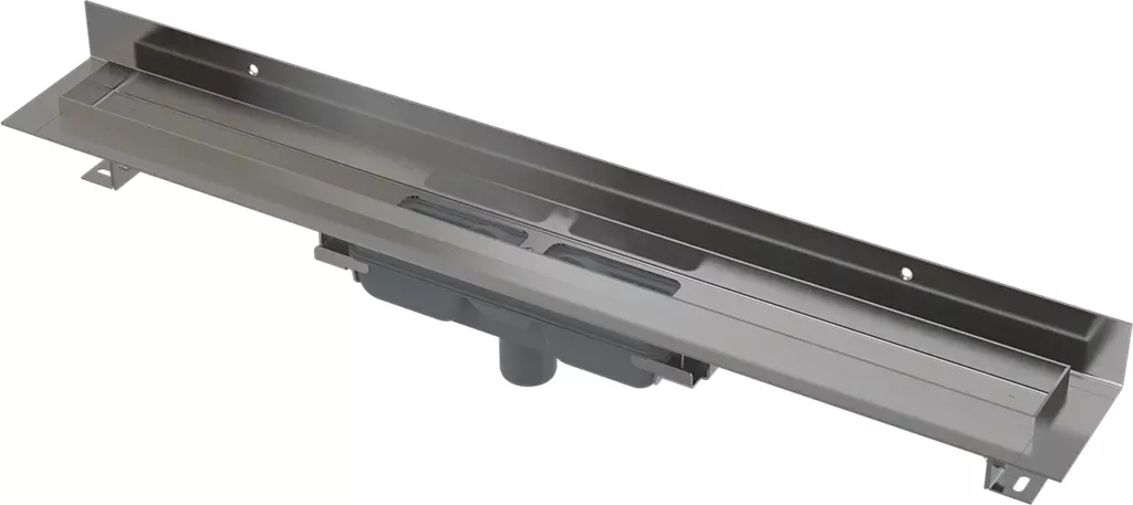 Alcadrain Podlahový žlab s okrajem pro plný rošt a s pevným límcem ke stěně, svislý odtok APZ1116-650 APZ1116-650