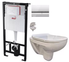 ALCADRAIN Sádromodul předstěnový instalační systém s chromovým tlačítkem M1721 + WC bez oplachového kruhu Edge + SEDÁTKO AM101/1120 M1721 EG1