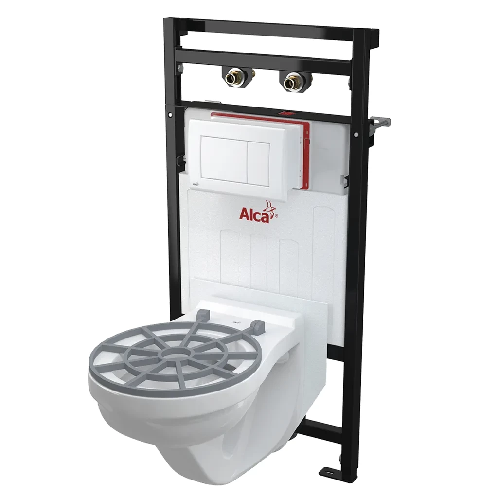 Alcadrain Set montážního rámu, výlevky, izolační desky, mřížky a ovládacího tlačítka A108F 5:1 SET A108FSET5v1