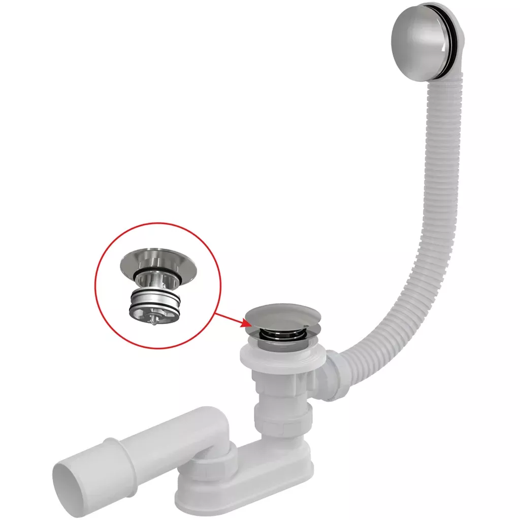 Alcadrain Sifon vanový CLICK/CLACK, kov A504CKM-80 A504CKM-80