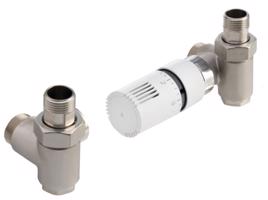 AQUALINE ECO COMBI připojovací sada ventilů, termostatická, pravá, nikl/bílá CP994S
