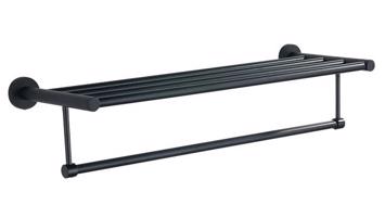 AQUALINE SAMBA polička na ručníky s hrazdou, černá SB214