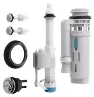 AQUALINE Splachovací souprava s DUAL tlačítkem, spodní napouštění 1/2", chrom NDPS8812-01