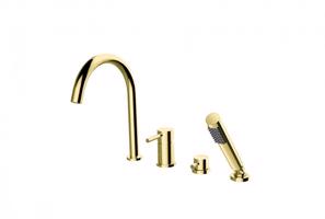 BESCO 4 otvorová vanová baterie ILLUSION zlatá s příslušenstvím BABWI4ZL