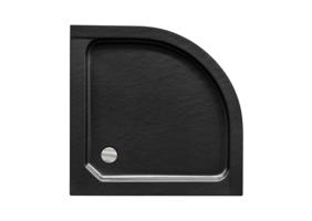 BESCO ALEX STONE EFFECT čtvrtkruhová sprchová vanička Rozměr A 91 cm, Rozměr B 91 cm, Rozměr C 16 cm OLBVANACALE90S