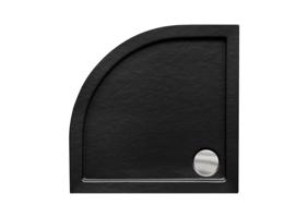 BESCO ARON STONE EFFECT, čtvrtkruhová sprchová vanička Rozměr A 90 cm, Rozměr B 90 cm, Rozměr C 5.5 cm OLBVANACARO90S