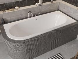 BESCO Asymetrická vana AVITA SLIM+ Nožičky k vaně S nožičkami, Rozměr vany 180 × 80 cm, Způsob provedení Levé VANAVIT18SLIMLP+OLVPINOZSTELWD