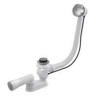 BESCO Automatický vanový sifon s přepadem chrom, bílý Barva Chrom VANSWAUTO