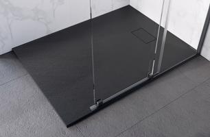 BESCO Obdélníková sprchová vanička VEXO černá Barva Černá , Nožičky k vaně Bez nožiček, Rozměr A 120 cm, Rozměr B 90 cm VEXOOBD1290B