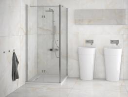 BESCO Pevná stěna EXO-CH Barva rámu Chrom/Leštěný hliník (ALU), Rozměr A 80 cm, Rozměr C 190 cm, Směr zavírání Univerzální Levé / Pravé, Výplň Čiré bezpečnostní sklo 6 mm BCEXOCH80CC