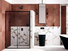 BESCO Sprchové dveře DUO SLIDE BLACK Barva rámu Černá, Rozměr A 100 cm, Rozměr C 195 cm, Směr zavírání Univerzální Levé / Pravé, Výplň Čiré bezpečnostní sklo 6 mm BCDUOSL10BC