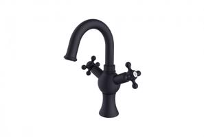 BESCO Stojánková umyvadlová baterie RETRO II Černá BABURIICZ