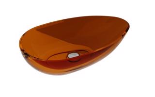 BESCO Umyvadlo na desku NEYA ze syntetické pryskyřice Barva Hnědá, Barva sifonu Bílá KENEYA60HW