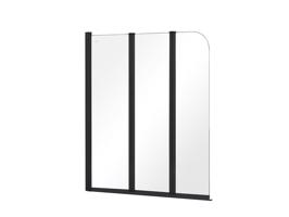 BESCO Vanová zástěna PRIME 3 Barva rámu Černá, Rozměr A 120 cm, Směr zavírání Univerzální Levé / Pravé, Výplň Čiré bezpečnostní sklo 5 mm BCPRIM12BC