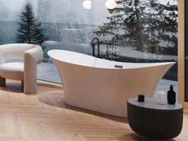 BESCO Volně stojící vana AMBER bílá Barva Bílá, Barva sifonu Černá, Rozměr vany 170 × 80 cm VANAMBER170B