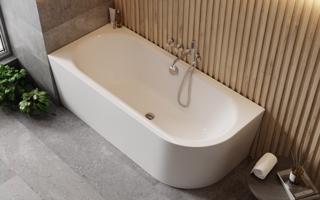 BESCO Volně stojící vana AVITA A-LINE bílá, sifon s napouštěním přepadem Barva sifonu Chrom, Rozměr vany 170 × 75 cm, Způsob provedení Levé VANAVITAL17LN