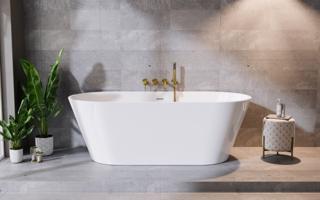 BESCO Volně stojící vana DEEVA bílá Barva Bílá, Barva sifonu Grafitová, Rozměr vany 150 × 75 cm VANDEEVA150G