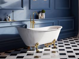 BESCO Volně stojící vana OLAYA bílá Nožičky k vaně Chromové, Rozměr vany 160 × 68 cm VANOLA160C