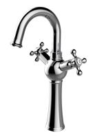 BESCO Vysoká stojánková umyvadlová baterie RETRO I Chrom BABURICH