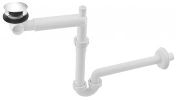 Bruckner URBINO umyvadlový sifon šetřící místo, click-clack výpust, DN32, chrom 151.133.0