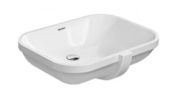 DURAVIT D-Code Umyvadlo zápustné 56x40 cm, s přepadem, bez otvoru pro baterii, bílá 0338560000
