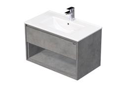 Emmy Design EMMY 70 cm beton/beton s jednou zásuvkou a otevřenou nikou s umyvadlem Sistema  (F186/F186)