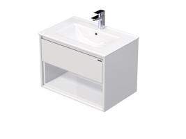 Emmy Design EMMY 70 cm bílá/bílá s jednou zásuvkou a otevřenou nikou, včetně umyvadla AS  (A0536/A0536)