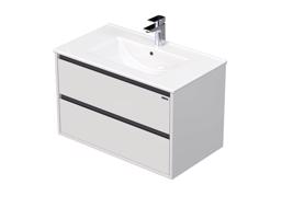 Emmy Design EMMY 70 cm bílá/šedá se dvěma zásuvkami, včetně umyvadla AS (A0536/A4706)