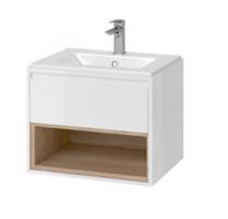 Excellent Koupelnový nábytek Tuto 60cm bílá/dub s jednou zásuvkou a otevřenou nikou, pro zápustné umyvadlo