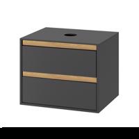 Excellent Koupelnový nábytek Tuto 80 cm šedá/dub se dvěma zásuvkami, pro umyvadla na desku