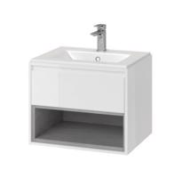 Excellent Koupelnový nábytek Tuto 80cm bílá/beton s jednou zásuvkou a otevřenou nikou, pro zápustné umyvadlo