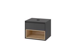 Excellent Koupelnový nábytek Tuto 80cm šedá/dub s jednou zásuvkou a otevřenou nikou, pro umyvadlo na desku