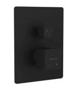 Excellent Podomítková vanová/sprchová termostatická baterie Keria, 3 výstupy, černá včetně podomítkového tělesa