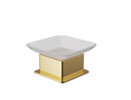 Excellent Skleněná stojící mýdlenka Riko zlatá