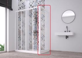 FORTE Pevná stěna ACRIL FISSA A Barva rámu Bílá, Rozměr A 87-90 cm, Rozměr C 190.2 cm, Směr zavírání Univerzální Levé / Pravé, Výplň Čiré bezpečnostní sklo 3 mm OLNFC1CC130031