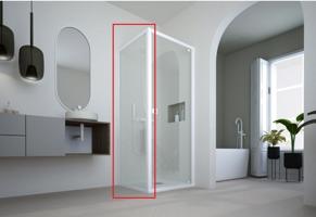 FORTE Pevná stěna DECO F1C Barva rámu Hliník ossidato, Rozměr A 80 cm, Výplň Čiré bezpečnostní sklo 6 mm BDE902FC348103