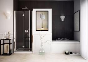 FORTE Sprchové dveře SPACEDUE Barva rámu Hliník leštěný, Rozměr A 75 cm, Rozměr C 190 cm, Směr zavírání Pravé (DX), Výplň Čiré bezpečnostní sklo 6 mm BQSP513DXC