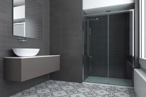 FORTE Sprchové dveře URBAN ESSENCE N1FS Barva rámu Hliník ossidato, Rozměr A 100 cm, Směr zavírání Pravé (DX), Výplň Čiré bezpečnostní sklo 6 mm BEN10DXA1