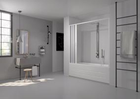 FORTE Vanová zástěna FLEX VASCA MARTE NEW Rozměr A 140 170 cm, Rozměr C 150 cm, Typ otevírání Zavírání na stranu OLBBXF200001