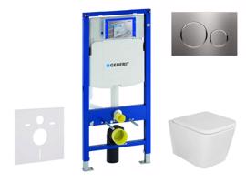 GEBERIT Duofix Set předstěnové instalace, klozetu Arkas I a sedátka softclose, tlačítko Sigma20, nerez SANI11CA6105