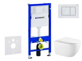 GEBERIT Duofix Set předstěnové instalace, klozetu Gaia a sedátka softclose, tlačítko Delta30, alpská bílá SANI11CA3146
