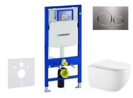 GEBERIT Duofix Set předstěnové instalace, klozetu Gaia a sedátka softclose, tlačítko Sigma20, nerez SANI11CA6102