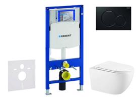 GEBERIT Duofix Set předstěnové instalace, klozetu Gaia sedátka softclose, tlačítko Sigma01, černá SANI11CA5134