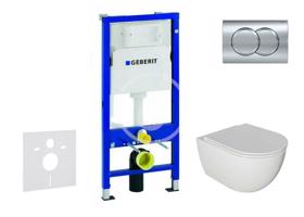GEBERIT Duofix Set předstěnové instalace, klozetu Oudee a sedátka softclose, tlačítko Delta01, lesklý chrom SANI11CA1124