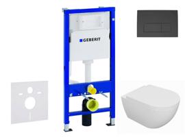 GEBERIT Duofix Set předstěnové instalace, klozetu Oudee a sedátka softclose, tlačítko Delta50, matná černá SANI11CA5129